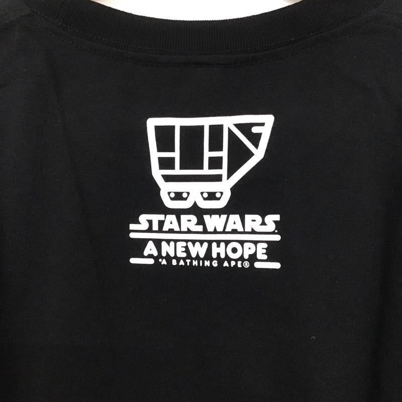 アベイシングエイプ A BATHING APE Tシャツ 半袖 半袖カットソー プリントTシャツ クルーネックカットソー starwars M プリント 黒 / ブラック /  メンズ USED 古着 中古 10145556
