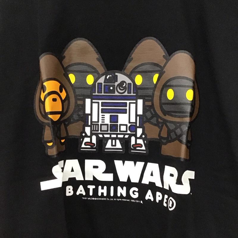 アベイシングエイプ A BATHING APE Tシャツ 半袖 半袖カットソー プリントTシャツ クルーネックカットソー starwars M プリント 黒 / ブラック /  メンズ USED 古着 中古 10145556