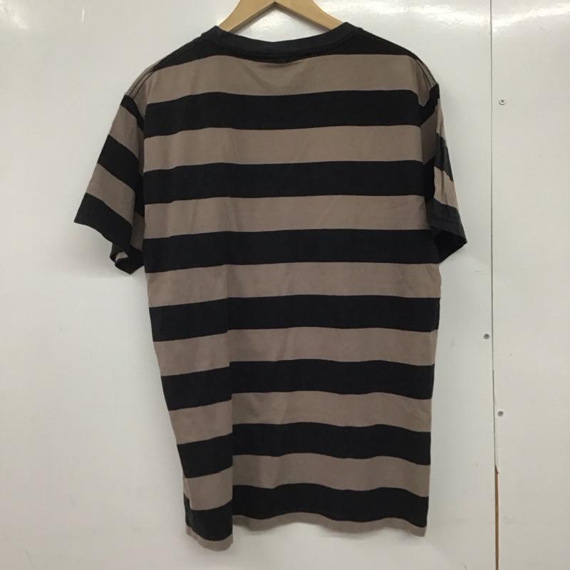エクストララージ XLARGE Tシャツ 半袖 半袖カットソー プリントTシャツ クルーネックカットソー XL ボーダー柄 黒 / ブラック /  メンズ USED 古着 中古 10145571