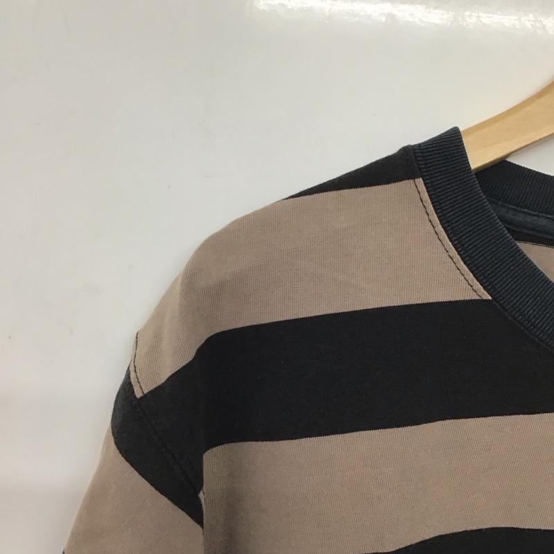 エクストララージ XLARGE Tシャツ 半袖 半袖カットソー プリントTシャツ クルーネックカットソー XL ボーダー柄 黒 / ブラック /  メンズ USED 古着 中古 10145571
