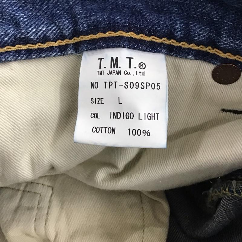 ティーエムティー TMT パンツ デニム、ジーンズ デニムパンツ スリムパンツ カジュアルパンツ L ダメージ加工 インディゴ / インディゴ /  メンズ USED 古着 中古 10145576