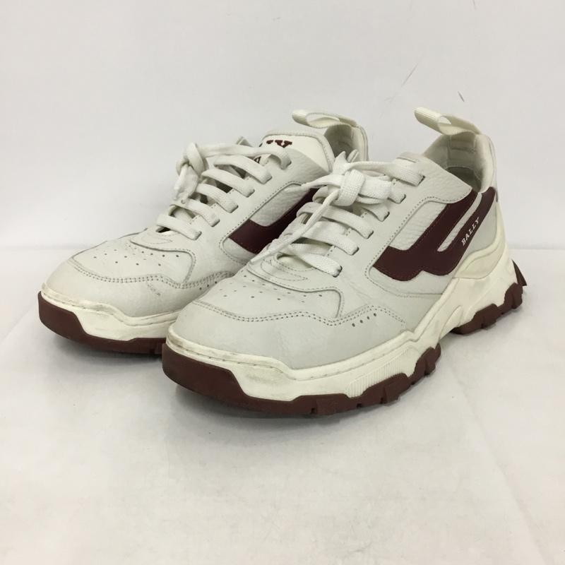 バリー BALLY スニーカー スニーカー MSK160 VT032 I011 US8D US：8 ロゴ、文字 白 / ホワイト / X えんじ / ワインレッド /  メンズ USED 古着 中古 10145601