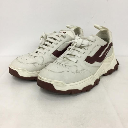 バリー BALLY スニーカー スニーカー MSK160 VT032 I011 US8D US：8 ロゴ、文字 白 / ホワイト / X えんじ / ワインレッド /  メンズ USED 古着 中古 10145601