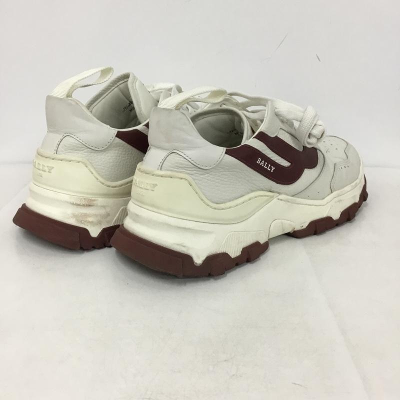 バリー BALLY スニーカー スニーカー MSK160 VT032 I011 US8D US：8 ロゴ、文字 白 / ホワイト / X えんじ / ワインレッド /  メンズ USED 古着 中古 10145601