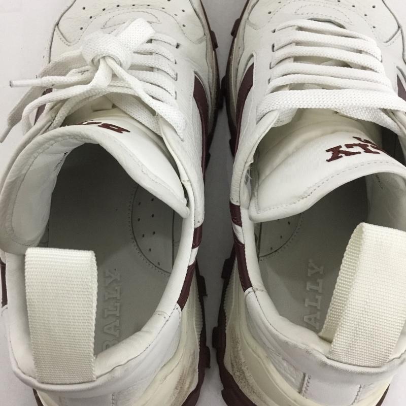 バリー BALLY スニーカー スニーカー MSK160 VT032 I011 US8D US：8 ロゴ、文字 白 / ホワイト / X えんじ / ワインレッド /  メンズ USED 古着 中古 10145601
