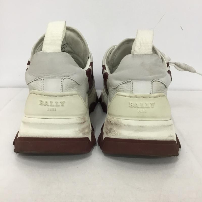 バリー BALLY スニーカー スニーカー MSK160 VT032 I011 US8D US：8 ロゴ、文字 白 / ホワイト / X えんじ / ワインレッド /  メンズ USED 古着 中古 10145601