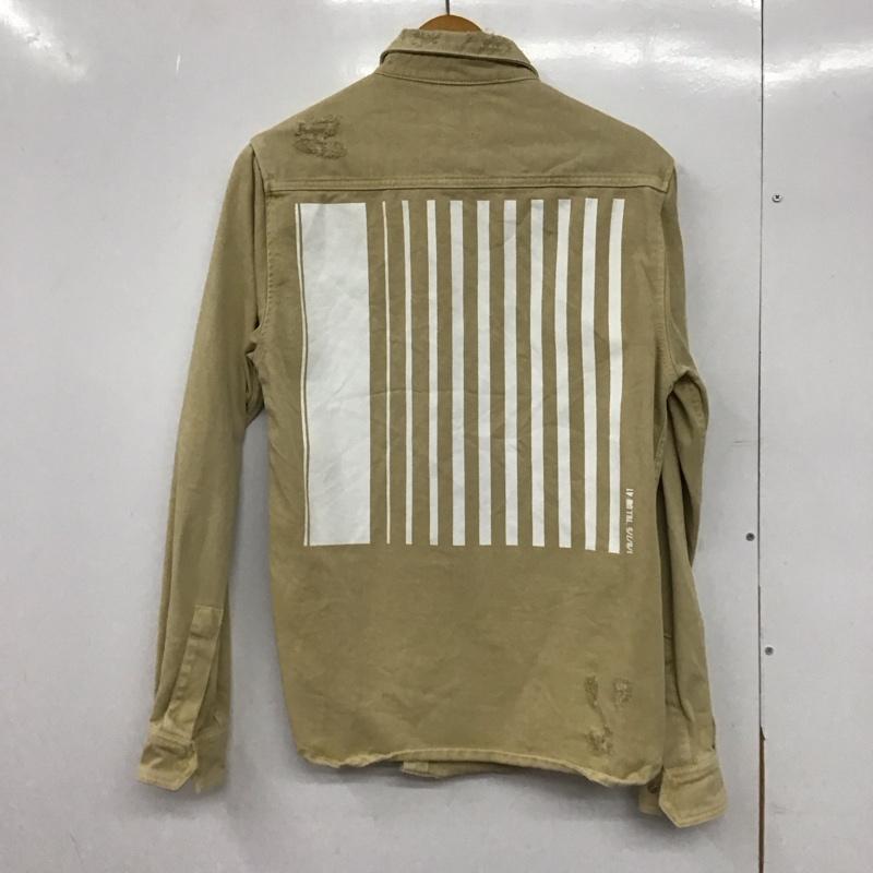 ザラ ZARA シャツ、ブラウス 長袖 長袖シャツ デニムシャツ カラーシャツ S プリント ベージュ / ベージュ /  メンズ USED 古着 中古 10145633