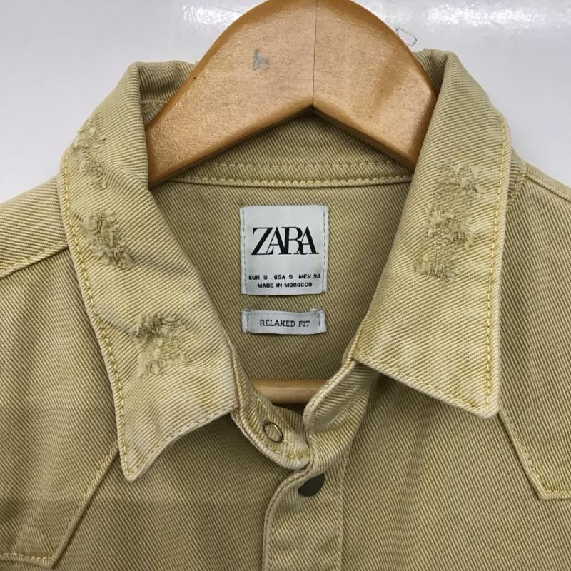 ザラ ZARA シャツ、ブラウス 長袖 長袖シャツ デニムシャツ カラーシャツ S プリント ベージュ / ベージュ /  メンズ USED 古着 中古 10145633