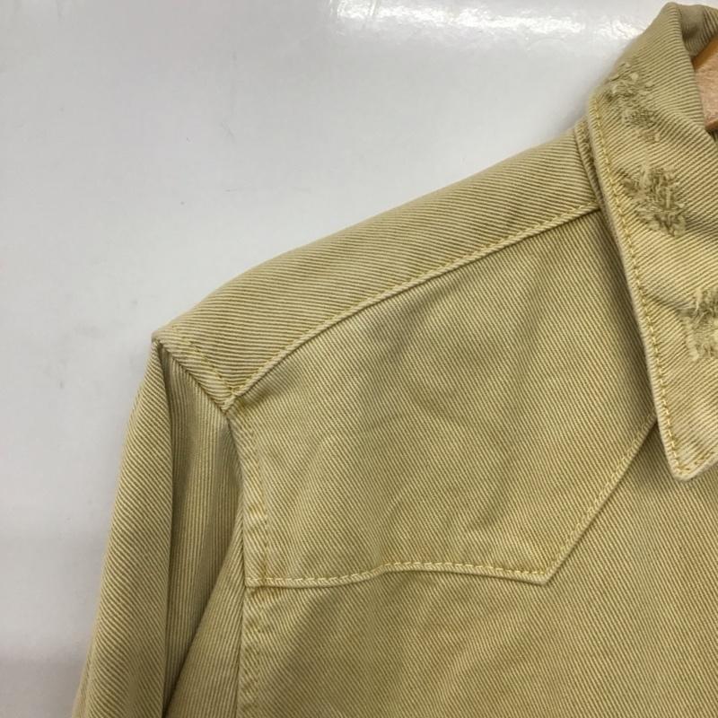 ザラ ZARA シャツ、ブラウス 長袖 長袖シャツ デニムシャツ カラーシャツ S プリント ベージュ / ベージュ /  メンズ USED 古着 中古 10145633