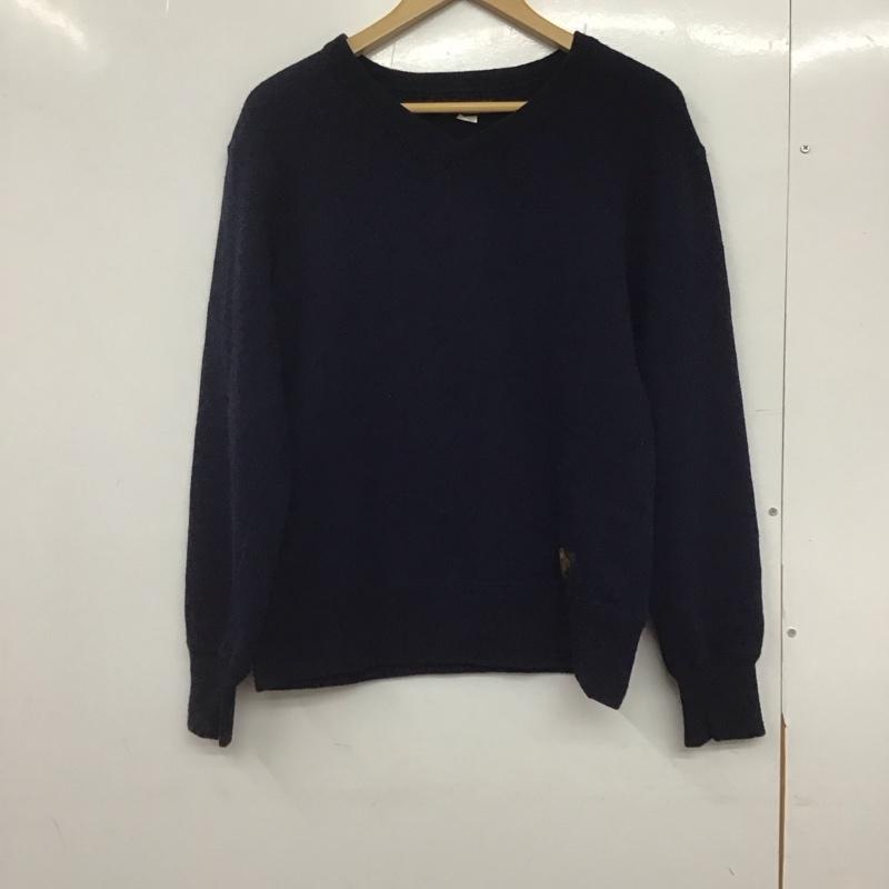 ウエストライド WESTRIDE ニット、セーター 長袖 38 無地 紺 / ネイビー /  メンズ USED 古着 中古 10145634