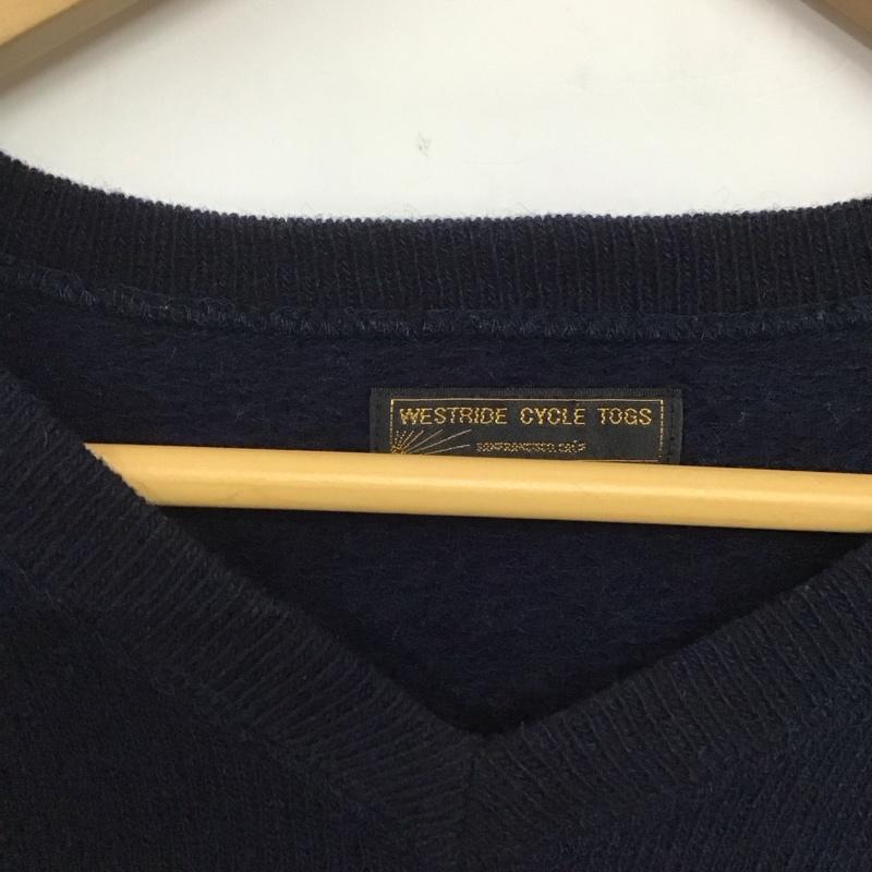 ウエストライド WESTRIDE ニット、セーター 長袖 38 無地 紺 / ネイビー /  メンズ USED 古着 中古 10145634