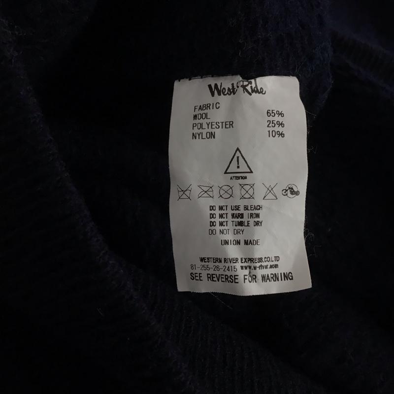 ウエストライド WESTRIDE ニット、セーター 長袖 38 無地 紺 / ネイビー /  メンズ USED 古着 中古 10145634