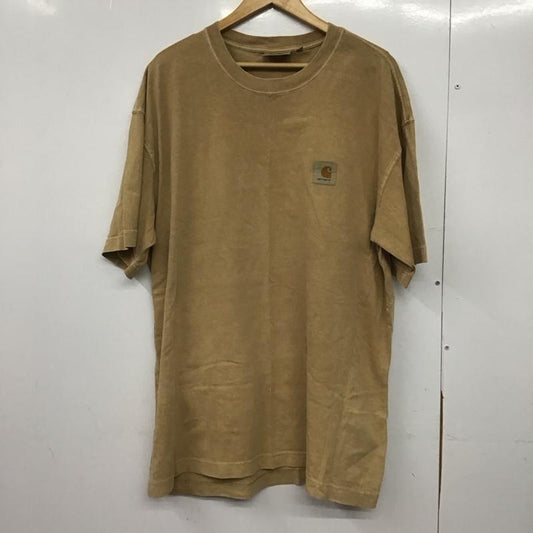 カーハート Carhartt Tシャツ 半袖 半袖カットソー プリントTシャツ クルーネックカットソー XL ロゴ、文字 ベージュ / ベージュ /  メンズ USED 古着 中古 10145679