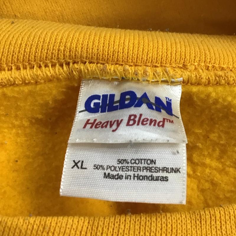 ギルダン GILDAN トレーナー 長袖 長袖トレーナー スウェット クルーネック プルオーバー XL プリント 黄 / イエロー /  メンズ USED 古着 中古 10145693