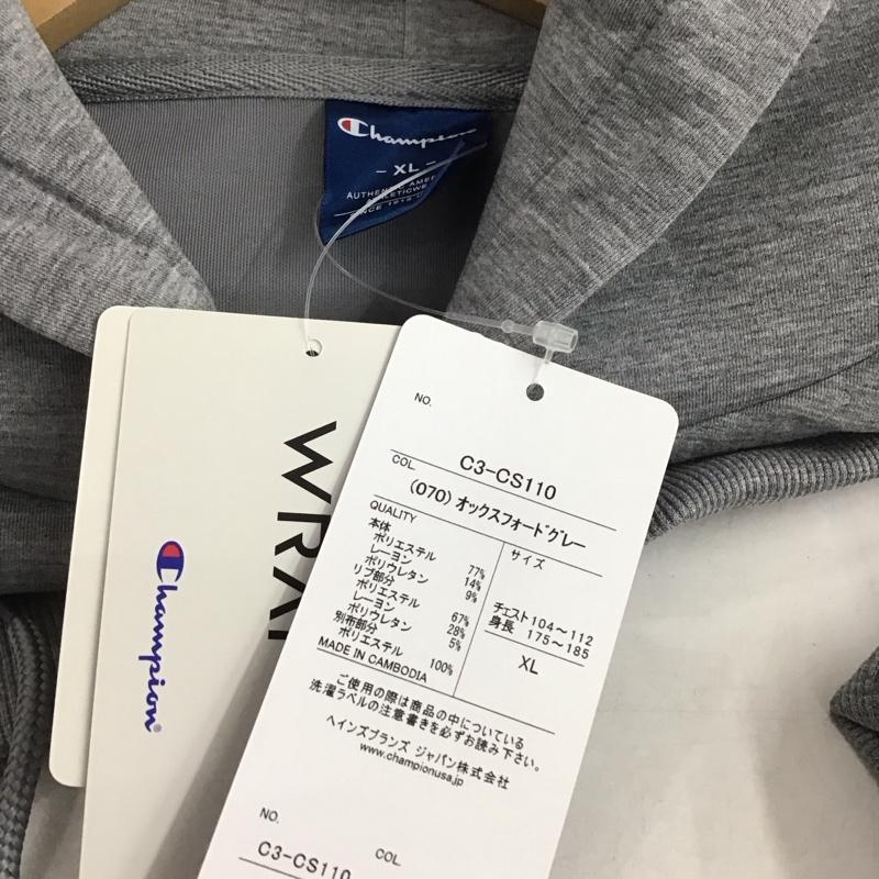チャンピオン Champion パーカー 長袖 c3-cs110 TW3LSHOODEDSWEATSHIRT プルオーバーパーカー XL ロゴ、文字 灰 / グレー /  メンズ USED 古着 中古 10145702