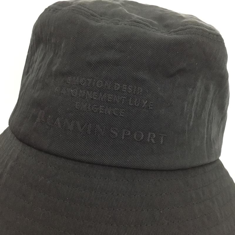 ランバン LANVIN 帽子 ハット VG5SCP71M ナイロンツイルハット FREE ロゴ、文字 黒 / ブラック /  メンズ USED 古着 中古 10145781