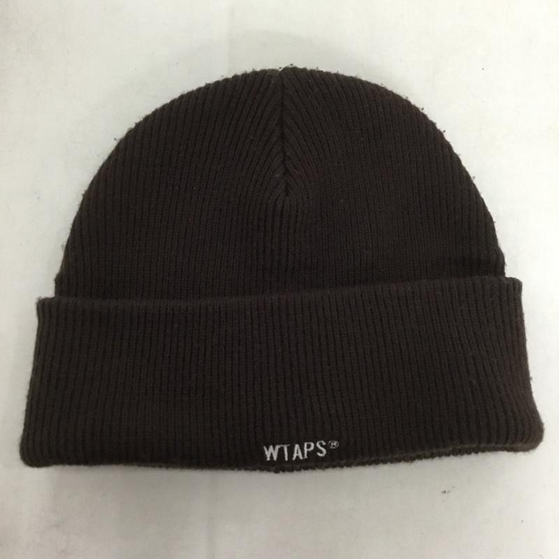 ダブルタップス WTAPS 帽子 ニット帽 242MADT-HT04 ビーニー ロゴ、文字 ダークブラウン / ダークブラウン /  メンズ USED 古着 中古 10145791
