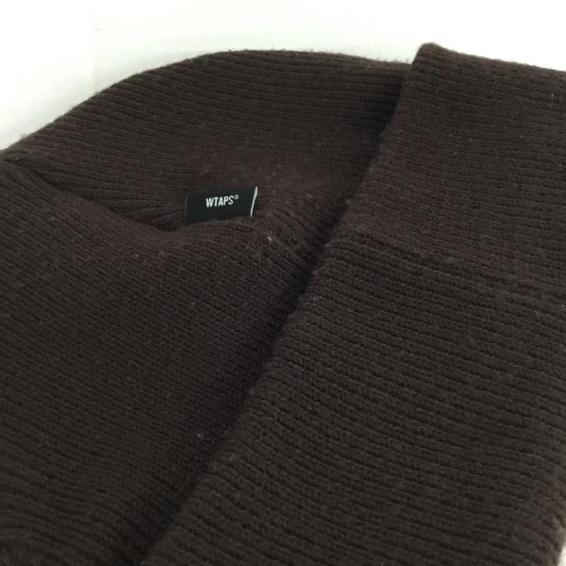 ダブルタップス WTAPS 帽子 ニット帽 242MADT-HT04 ビーニー ロゴ、文字 ダークブラウン / ダークブラウン /  メンズ USED 古着 中古 10145791