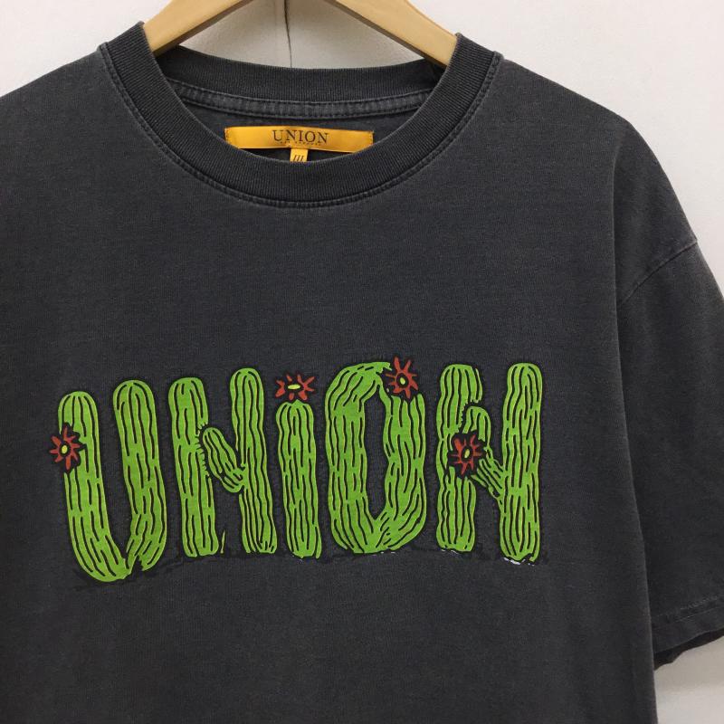 ユニオン UNION Tシャツ 半袖 3 ロゴ、文字 チャコールグレー / チャコールグレー /  メンズ USED 古着 中古 10145794