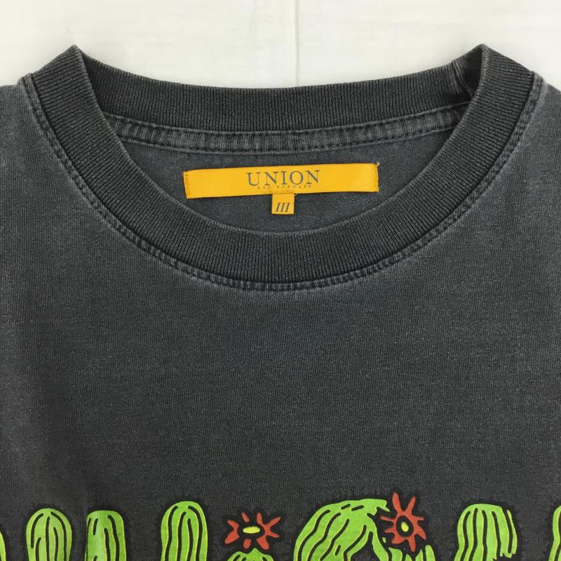 ユニオン UNION Tシャツ 半袖 3 ロゴ、文字 チャコールグレー / チャコールグレー /  メンズ USED 古着 中古 10145794
