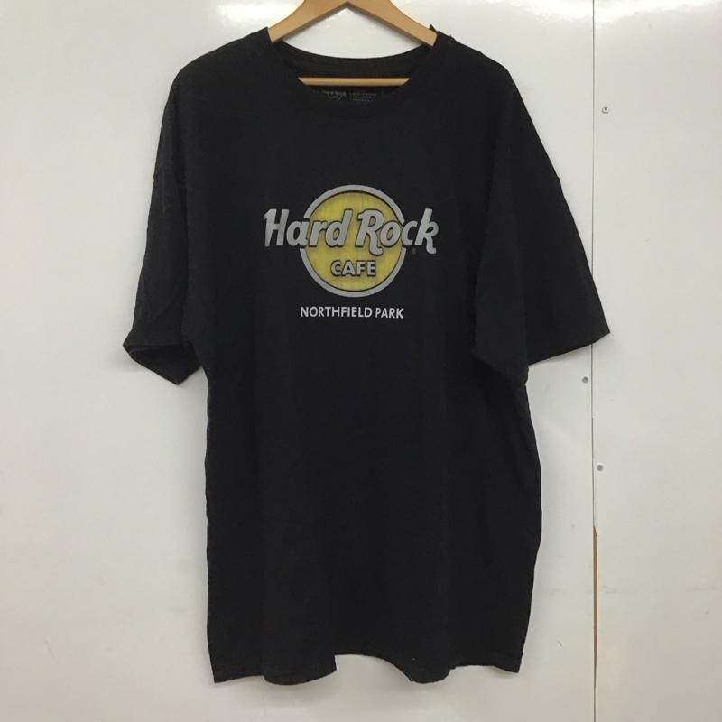 ハードロックカフェ HARD ROCK CAFE Tシャツ 半袖 半袖カットソー プリントTシャツ クルーネックカットソー XXL ロゴ、文字 黒 / ブラック /  メンズ USED 古着 中古 10145825