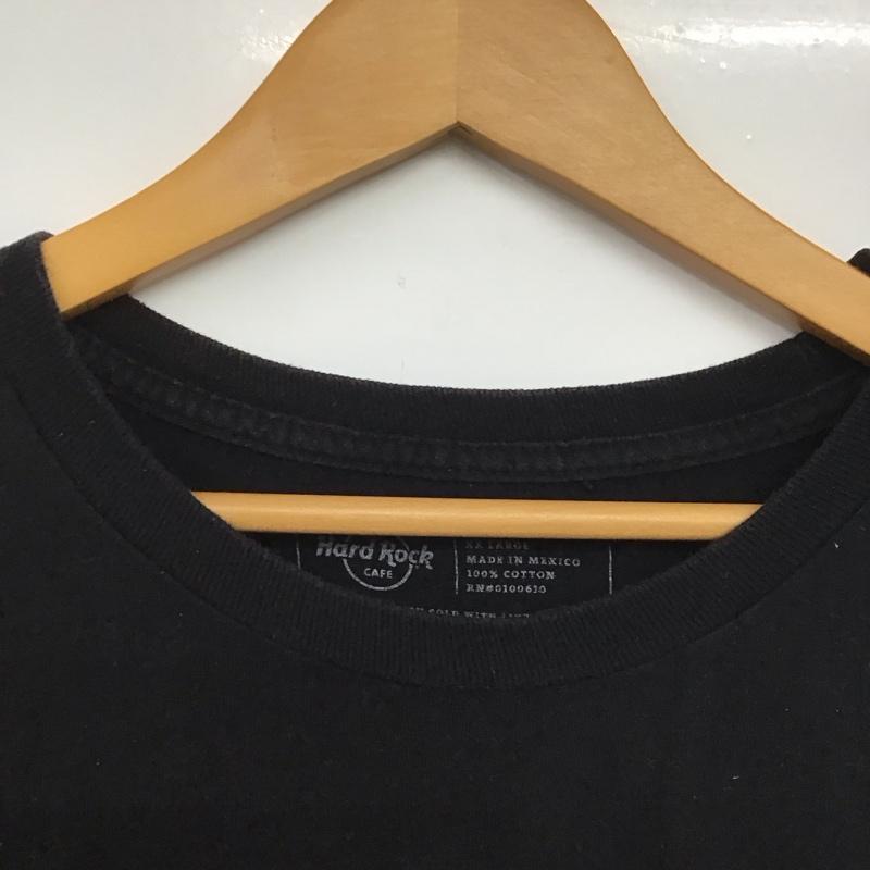 ハードロックカフェ HARD ROCK CAFE Tシャツ 半袖 半袖カットソー プリントTシャツ クルーネックカットソー XXL ロゴ、文字 黒 / ブラック /  メンズ USED 古着 中古 10145825