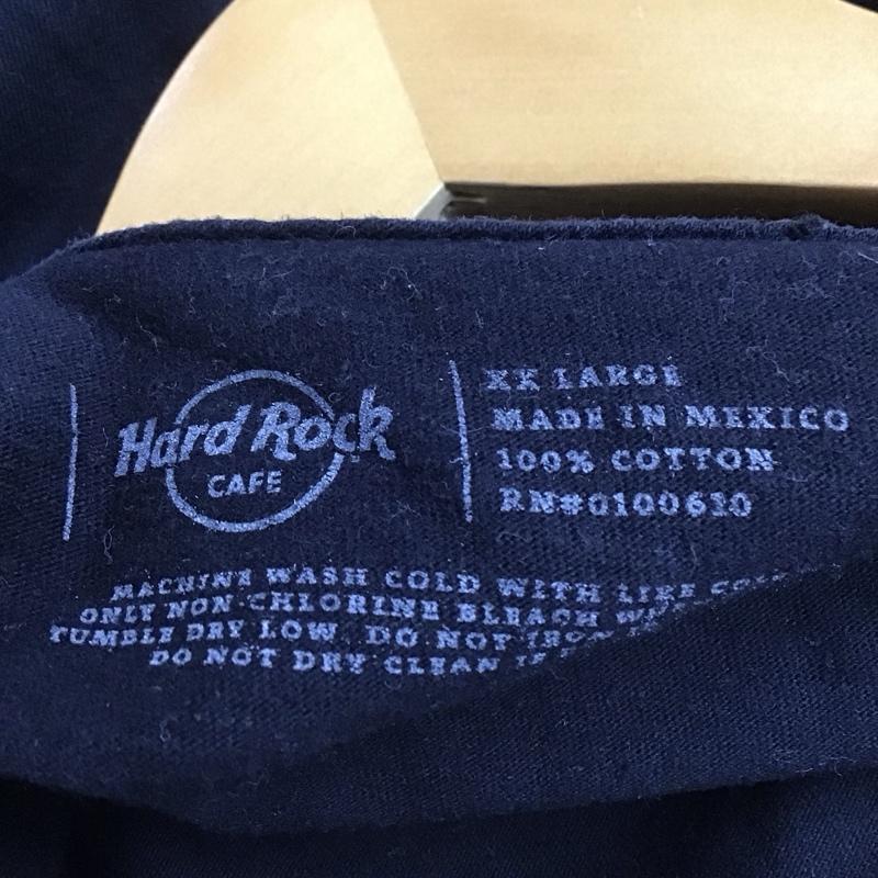 ハードロックカフェ HARD ROCK CAFE Tシャツ 半袖 半袖カットソー プリントTシャツ クルーネックカットソー XXL ロゴ、文字 黒 / ブラック /  メンズ USED 古着 中古 10145825