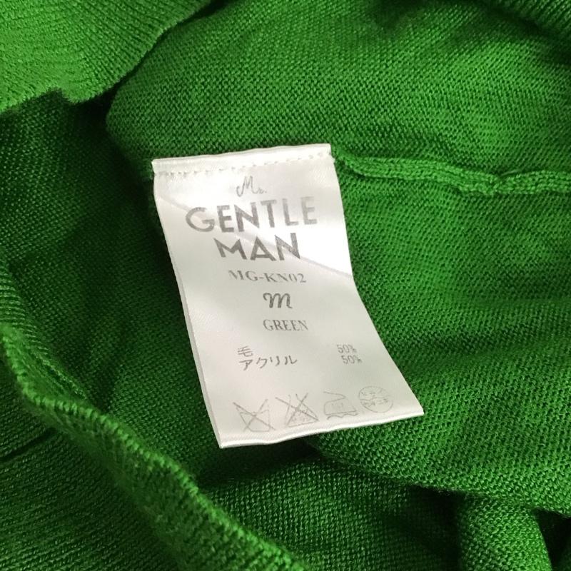 ミスタージェントルマン MR.GENTLEMAN ニット、セーター 長袖 長袖ニットカットソー Vネック セーター M 無地 緑 / グリーン /  メンズ USED 古着 中古 10145835