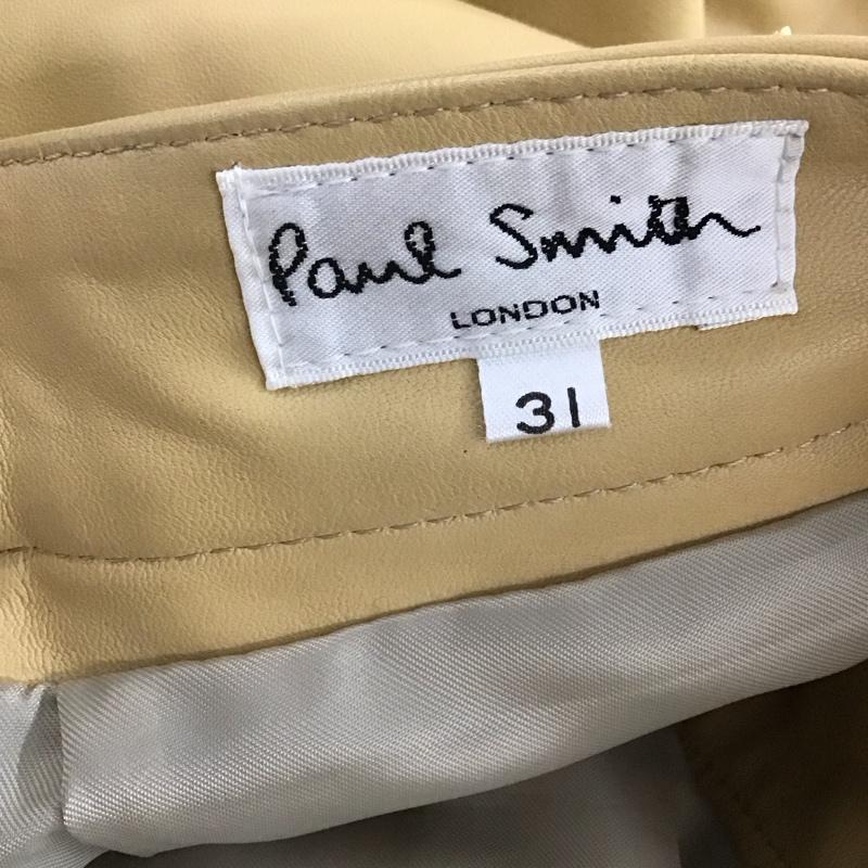 ポールスミス Paul Smith パンツ ワークパンツ、ペインターパンツ レザーパンツ ワイドパンツ カジュアルパンツ カウレザー 31インチ 無地 ベージュ / ベージュ /  メンズ USED 古着 中古 10145869