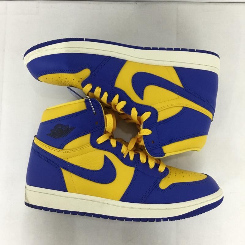ナイキ NIKE スニーカー スニーカー FD2596 700 WMNS AIR JORDAN 1 RETRO HIGH OG 26.5cm 箱有 26.5cm ワンポイント 青 / ブルー / X 黄 / イエロー /  メンズ USED 古着 中古 10145874
