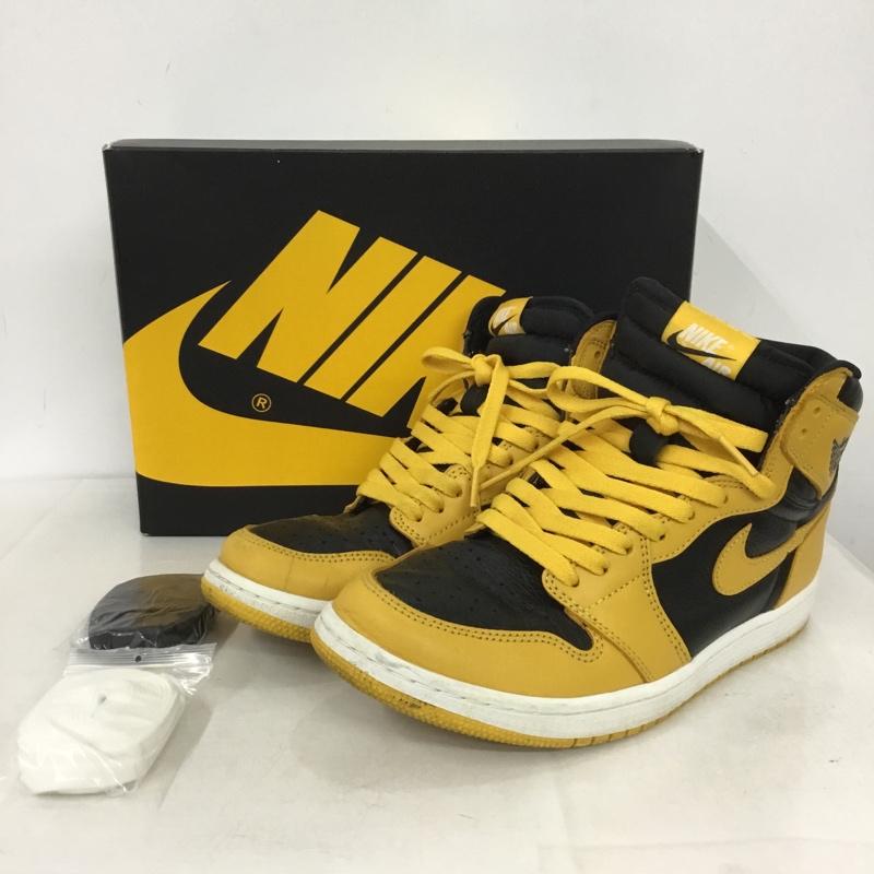 ナイキ NIKE スニーカー スニーカー 555088 701 AIR JORDAN 1 RETRO HIGH OG POLLEN 26.5cm 箱有 26.5cm ロゴ、文字 黒 / ブラック / X 黄 / イエロー /  メンズ USED 古着 中古 10145878