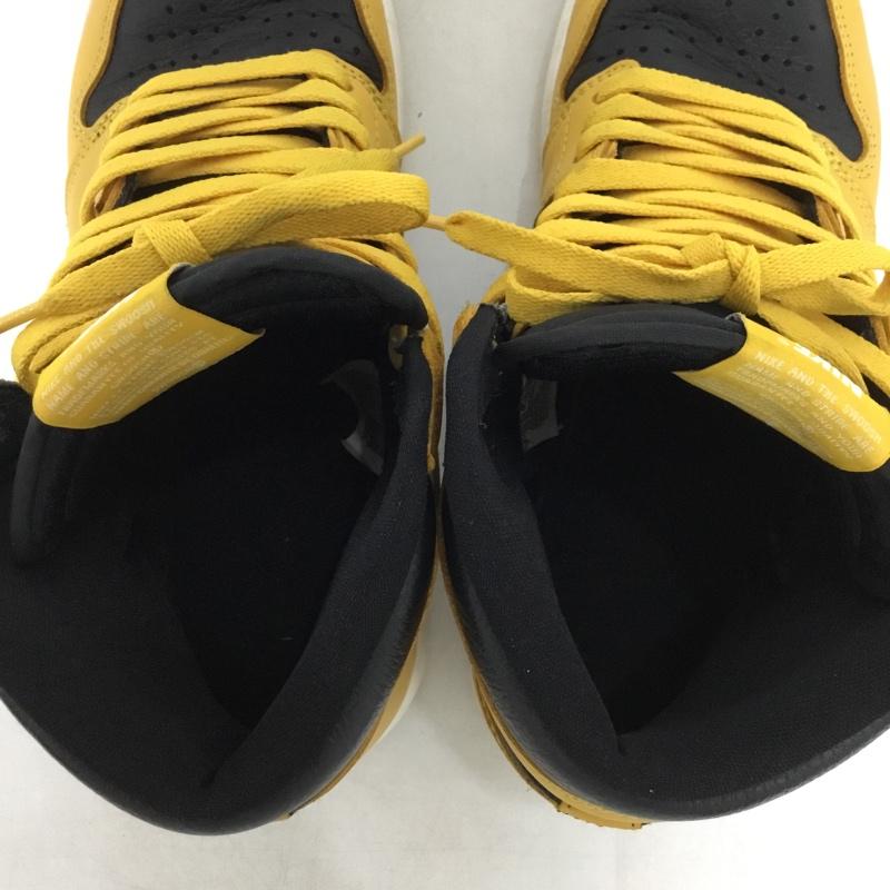 ナイキ NIKE スニーカー スニーカー 555088 701 AIR JORDAN 1 RETRO HIGH OG POLLEN 26.5cm 箱有 26.5cm ロゴ、文字 黒 / ブラック / X 黄 / イエロー /  メンズ USED 古着 中古 10145878