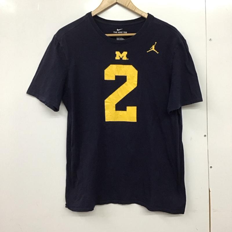 ナイキ NIKE Tシャツ 半袖 半袖カットソー プリントTシャツ クルーネックカットソー L プリント 紺 / ネイビー /  メンズ USED 古着 中古 10145892
