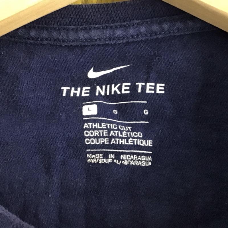 ナイキ NIKE Tシャツ 半袖 半袖カットソー プリントTシャツ クルーネックカットソー L プリント 紺 / ネイビー /  メンズ USED 古着 中古 10145892