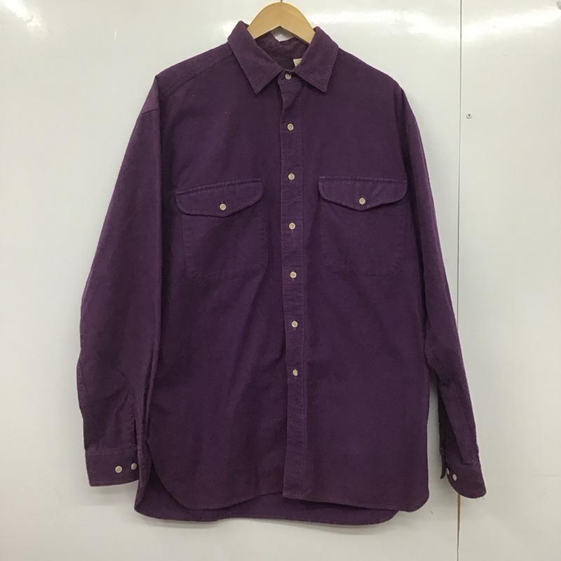 エディーバウアー Eddie Bauer シャツ、ブラウス 長袖 長袖シャツ 無地シャツ カラーシャツ L 無地 紫 / パープル /  メンズ USED 古着 中古 10145894