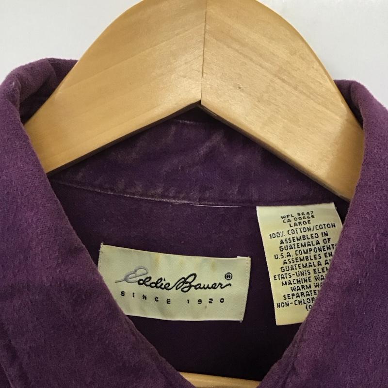 エディーバウアー Eddie Bauer シャツ、ブラウス 長袖 長袖シャツ 無地シャツ カラーシャツ L 無地 紫 / パープル /  メンズ USED 古着 中古 10145894