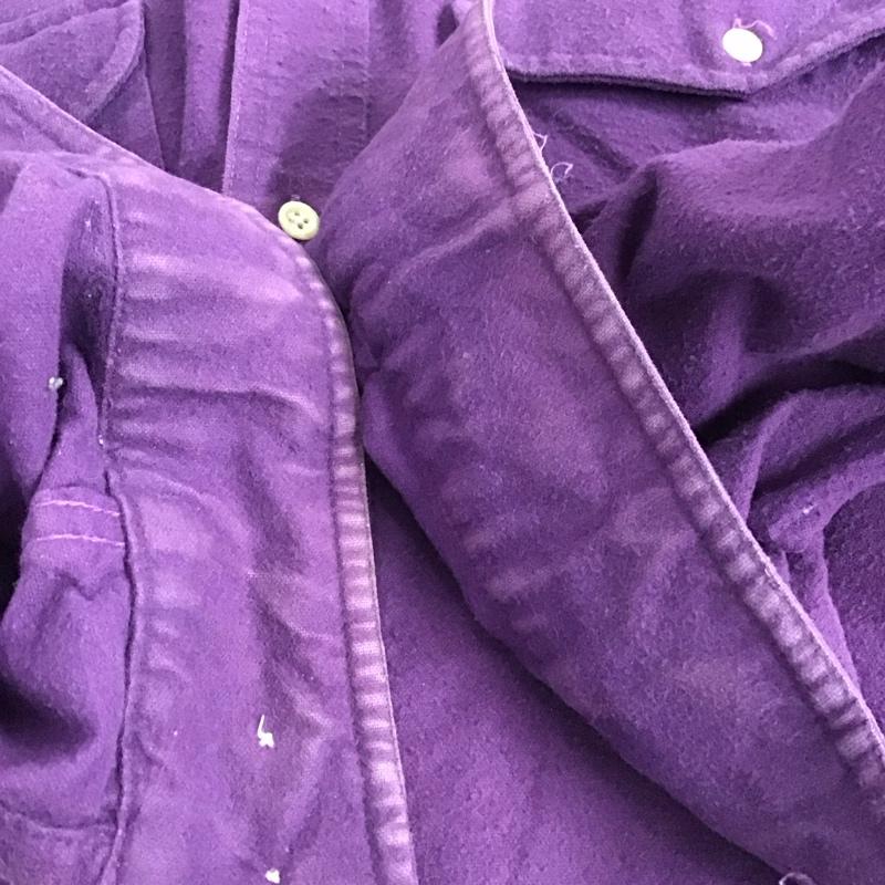 エディーバウアー Eddie Bauer シャツ、ブラウス 長袖 長袖シャツ 無地シャツ カラーシャツ L 無地 紫 / パープル /  メンズ USED 古着 中古 10145894