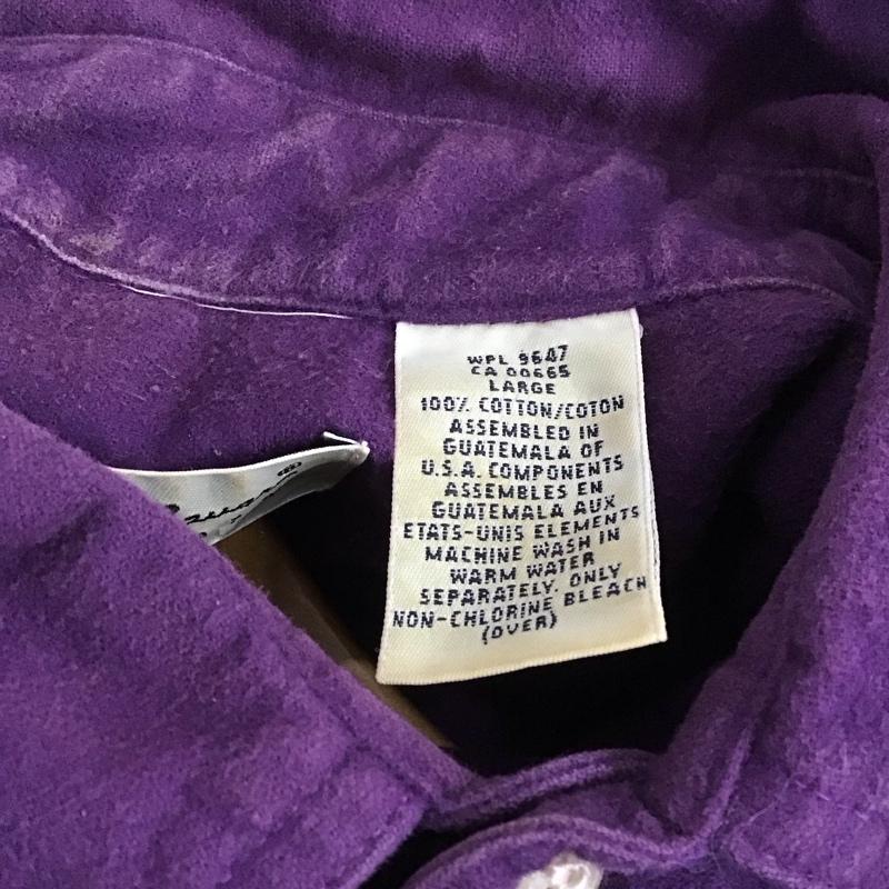 エディーバウアー Eddie Bauer シャツ、ブラウス 長袖 長袖シャツ 無地シャツ カラーシャツ L 無地 紫 / パープル /  メンズ USED 古着 中古 10145894
