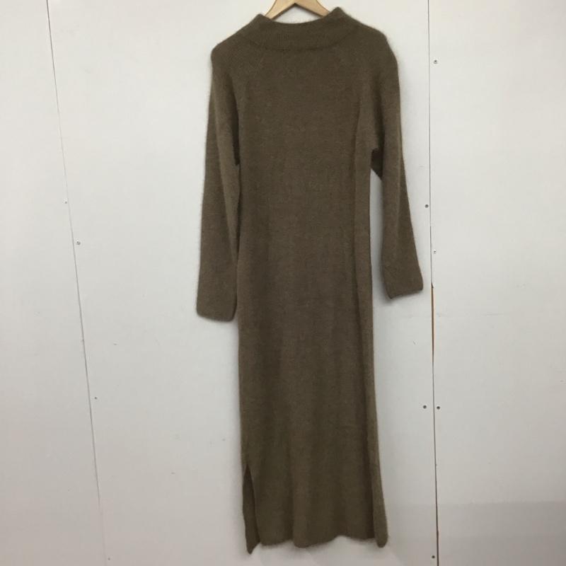 シップスカラーズ SHIPS COLORS ワンピース ロングスカート 803-45-0275 ニットワンピース 長袖 無地 茶 / ブラウン /  レディース USED 古着 中古 10145909