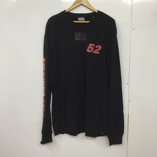 ディーゼル DIESEL カットソー 長袖 長袖カットソー プリントカットソー クルーネック XL プリント 黒 / ブラック /  メンズ USED 古着 中古 10145910