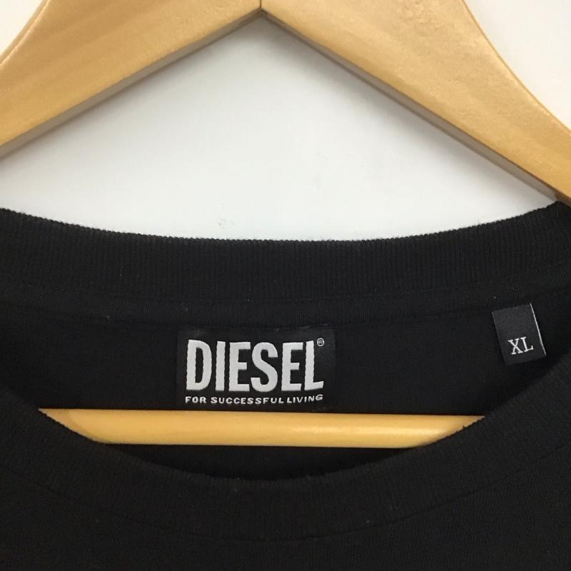 ディーゼル DIESEL カットソー 長袖 長袖カットソー プリントカットソー クルーネック XL プリント 黒 / ブラック /  メンズ USED 古着 中古 10145910