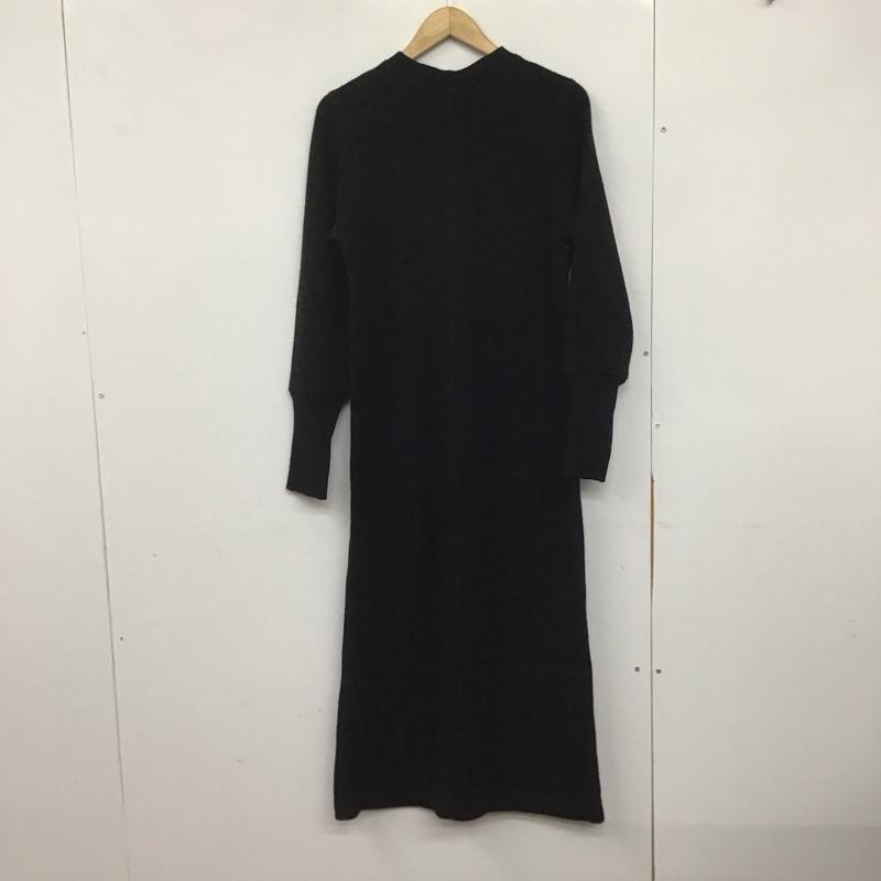 グリーンレーベルリラクシング green label relaxing ワンピース ロングスカート 3626-105-3182 ニットライク リブ ロングワンピース 長袖 無地 黒 / ブラック /  レディース USED 古着 中古 10145911