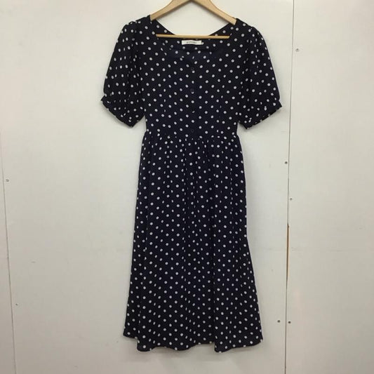 アルシーヴ archives ワンピース ロングスカート OP-0670 半袖 レトロ ドット 紺 / ネイビー /  レディース USED 古着 中古 10145963