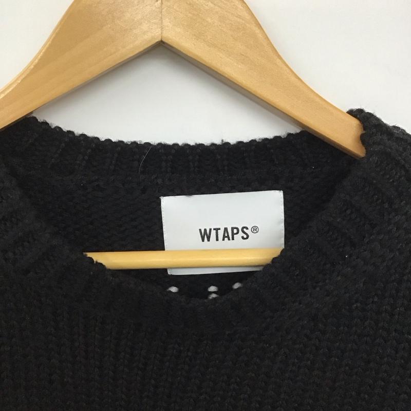 ダブルタップス W)TAPS ニット、セーター 長袖 242madt-knm05 INGREDIENT SWEATER POLY 長袖ニット セーター 2 無地 黒 / ブラック /  メンズ USED 古着 中古 10146006