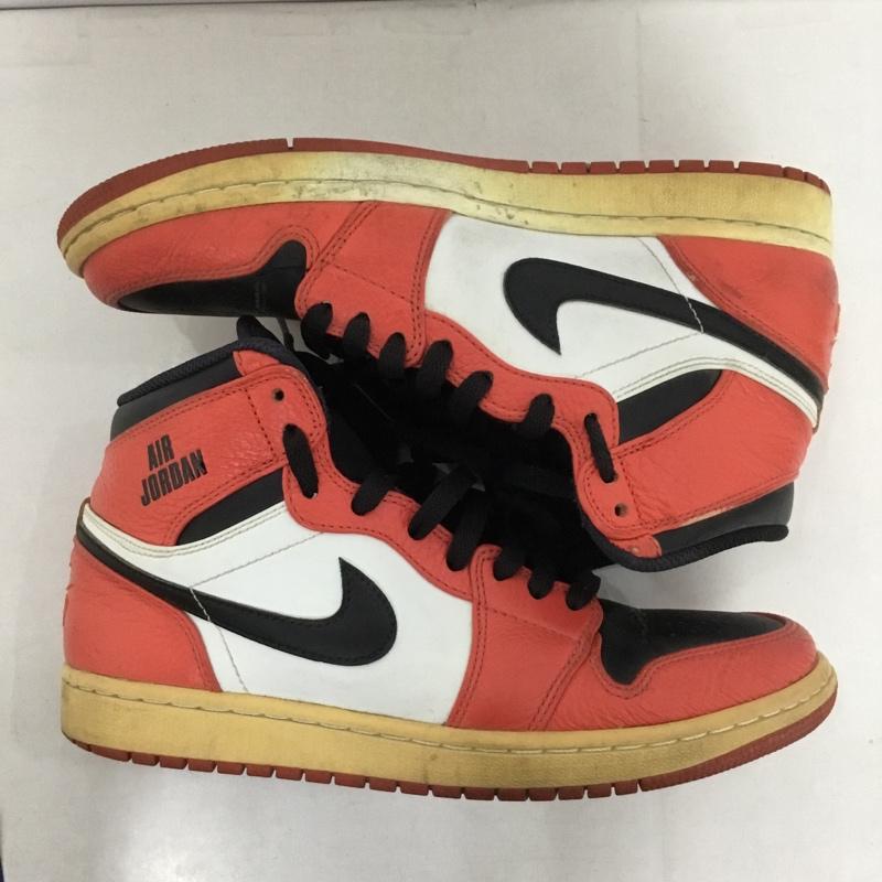 ナイキ NIKE スニーカー スニーカー 332550 800 AIR JORDAN 1 RETRO HIGH 26cm 26.0cm ロゴ、文字 白 / ホワイト / X 黒 / ブラック / X 橙 / オレンジ /  メンズ USED 古着 中古 10146024