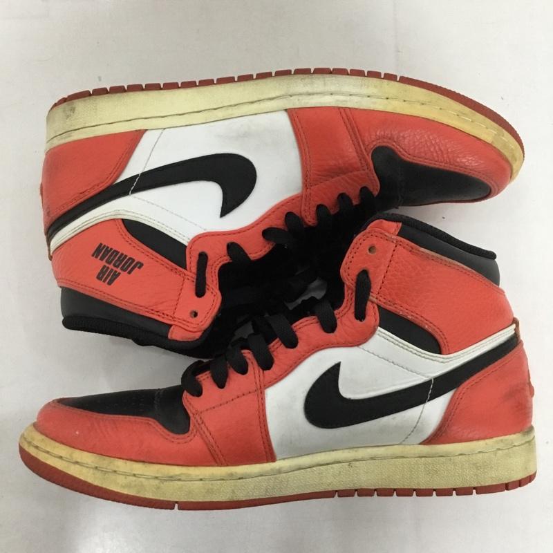ナイキ NIKE スニーカー スニーカー 332550 800 AIR JORDAN 1 RETRO HIGH 26cm 26.0cm ロゴ、文字 白 / ホワイト / X 黒 / ブラック / X 橙 / オレンジ /  メンズ USED 古着 中古 10146024