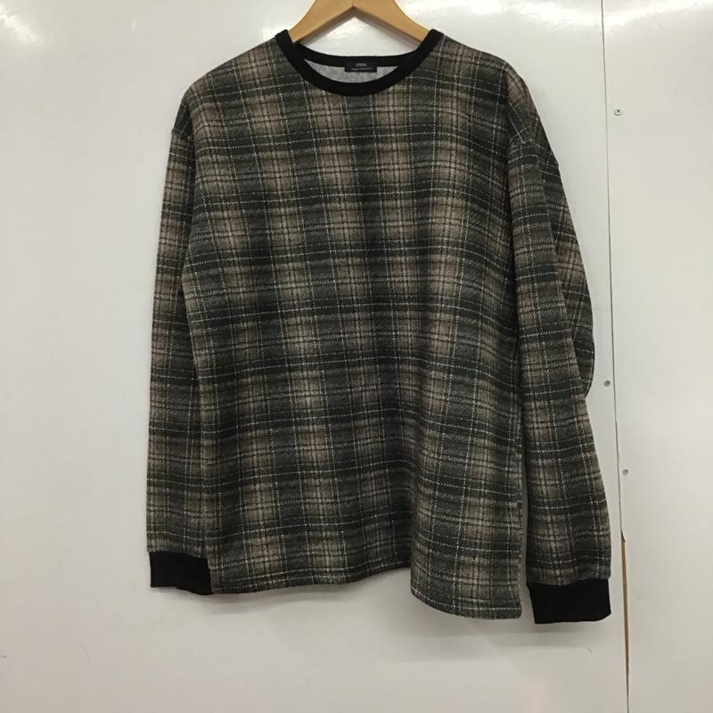 アイテムズ アーバンリサーチ ITEMS URBAN RESEARCH カットソー 長袖 長袖カットソー プリントカットソー クルーネック L チェック マルチカラー / マルチカラー /  メンズ USED 古着 中古 10146026