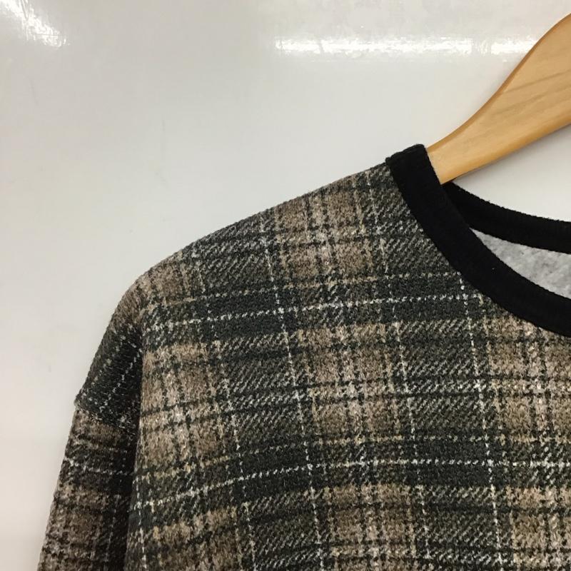 アイテムズ アーバンリサーチ ITEMS URBAN RESEARCH カットソー 長袖 長袖カットソー プリントカットソー クルーネック L チェック マルチカラー / マルチカラー /  メンズ USED 古着 中古 10146026