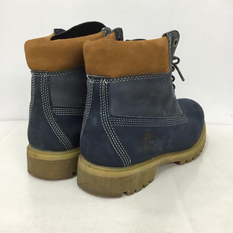 ティンバーランド Timberland ブーツ ショートブーツ 9653B トレッキングブーツ 6インチプレミアムブーツ 8W ワンポイント 紺 / ネイビー /  メンズ USED 古着 中古 10146030