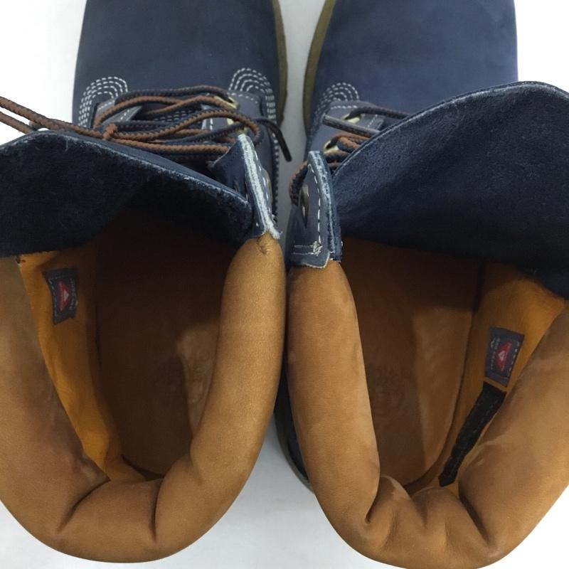 ティンバーランド Timberland ブーツ ショートブーツ 9653B トレッキングブーツ 6インチプレミアムブーツ 8W ワンポイント 紺 / ネイビー /  メンズ USED 古着 中古 10146030
